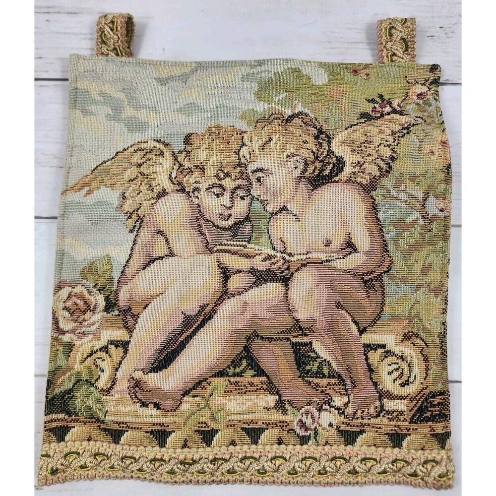 Tapestry & Tassels Vintage 9.5"x8.7" Wall Tapestry Hanging, Florence, France